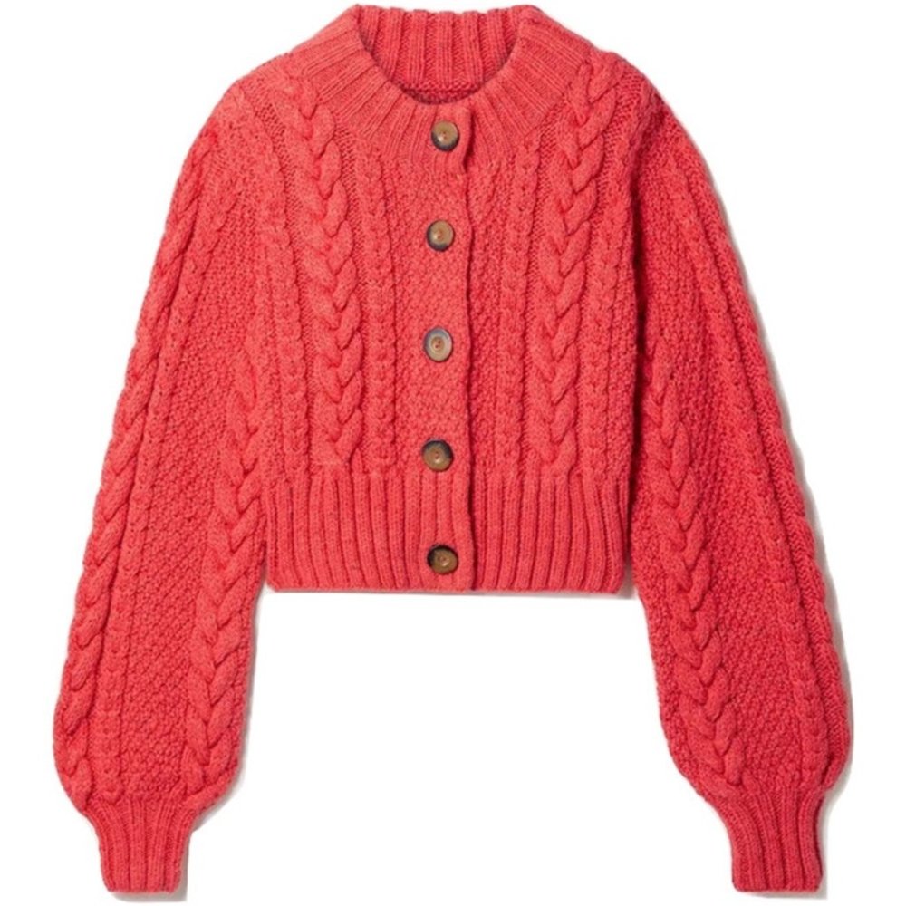 DÔEN HERMIONE CABLE-KNIT ALPACA-BLEND CARDIGAN